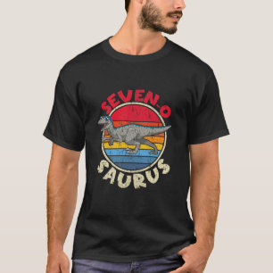 Camiseta Niños 7 Cumpleaños Siete O Saurus I Velociraptor I