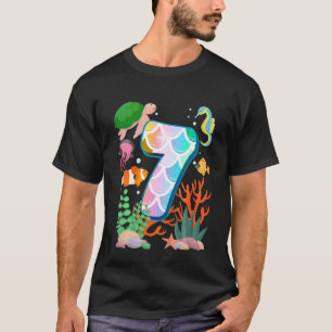Camiseta Niños 7 Pescado Cumpleaños Tetra Acuario Subacuáti