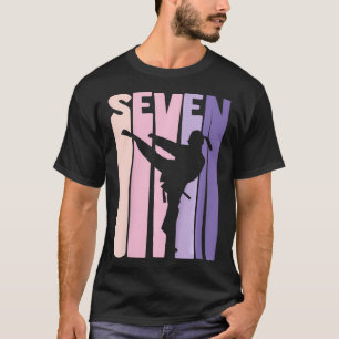 Camiseta Niños 7 Regalo de cumpleaños Karate Retro Taekwond