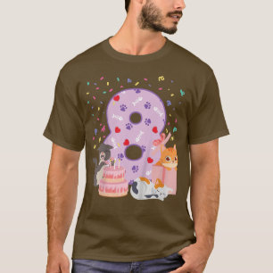 Camiseta Niños 8º Chica de cumpleaños lindo conjunto de gat