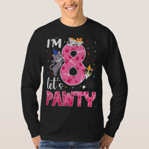Camiseta Niños 8º Chica de Cumpleaños Recta Cabina de Gato 