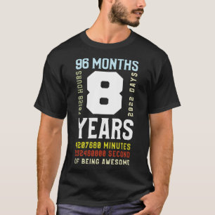 Camiseta Niños 8º cumpleaños 96 meses
