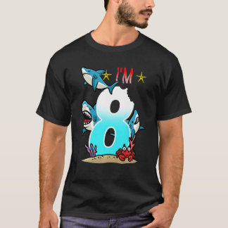 Camiseta Niños 8 años Tiburones de cumpleaños niños subacuá