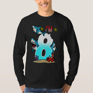 Camiseta Niños 8 años Tiburones de cumpleaños niños subacuá