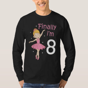 Camiseta Niños 8 Ballet de cumpleaños Baile Ballerina S