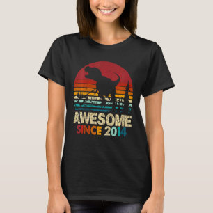 Camiseta Niños 8 cumpleaños Dinosaurio Niño de 8 años Awe