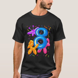 Camiseta Niños 8Aniversario Globo Animales Balón Tema B