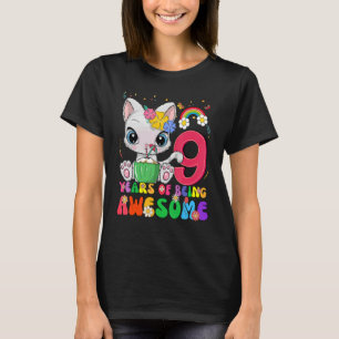 Camiseta Niños 9 años de edad Novena Chica de cumpleaños as