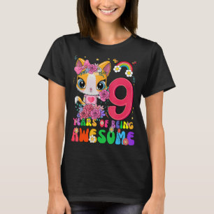 Camiseta Niños 9 años de edad Novena Chica de cumpleaños as