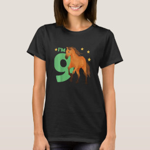 Camiseta Niños 9 Cumpleaños Caballo Nueve Años Jinete