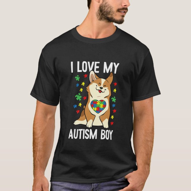 Camiseta Niños A Los Que Amo Mi Autismo, Conciencia, Perro  (Anverso)