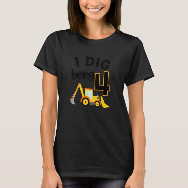 Camiseta Niños a los que cavo siendo 4 constructores 4 años (Anverso)