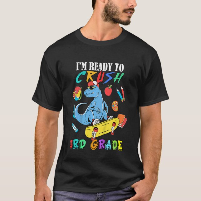 Camiseta Niños a los que estoy listo para aplastar dinosaur (Anverso)