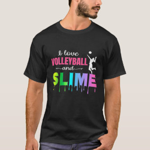 Camiseta Niños A Los Que Me Gusta El Voleibol Y El Slime Pa