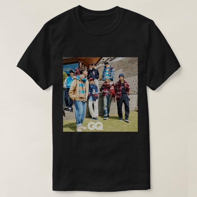 Camiseta Niños abandonados GQ SKZ kpop ot8 bang chan lee kn (Diseño del anverso)