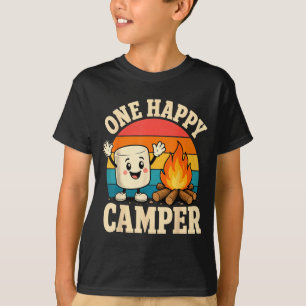 Camiseta Niños acampando malvavisco campamento lindo