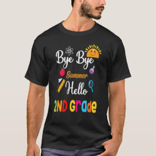 Camiseta Niños Adiós Summer Hello 2º Grado Feliz De Volver