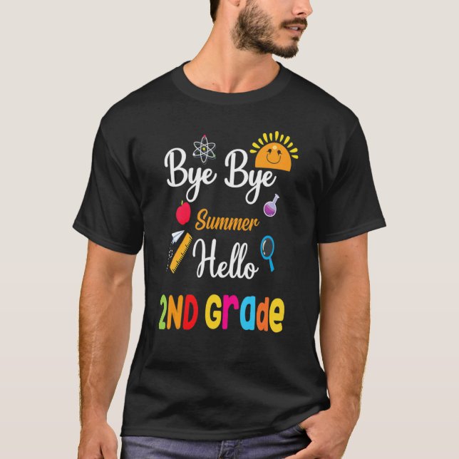 Camiseta Niños Adiós Summer Hello 2º Grado Feliz De Volver  (Anverso)