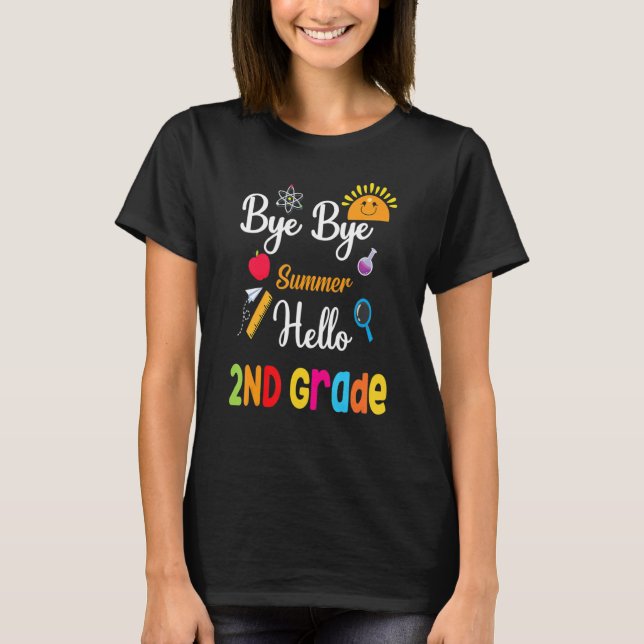 Camiseta Niños Adiós Summer Hello 2º Grado Feliz De Volver  (Anverso)