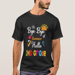 Camiseta Niños Adiós Summer Hello 2º Grado Feliz De Volver
