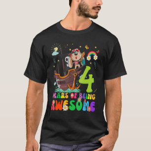Camiseta Niños adolescentes de 4 años Chicas piratas perro