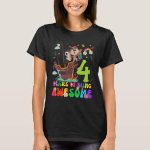 Camiseta Niños adolescentes de 4 años Chicas piratas perro