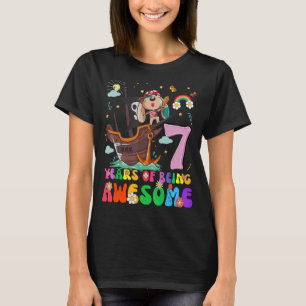 Camiseta Niños adolescentes de 7 años Chicas piratas perro 