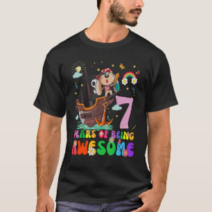 Camiseta Niños adolescentes de 7 años Chicas piratas perro