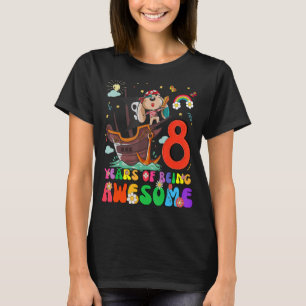 Camiseta Niños adolescentes de 8 años Chicas piratas perro