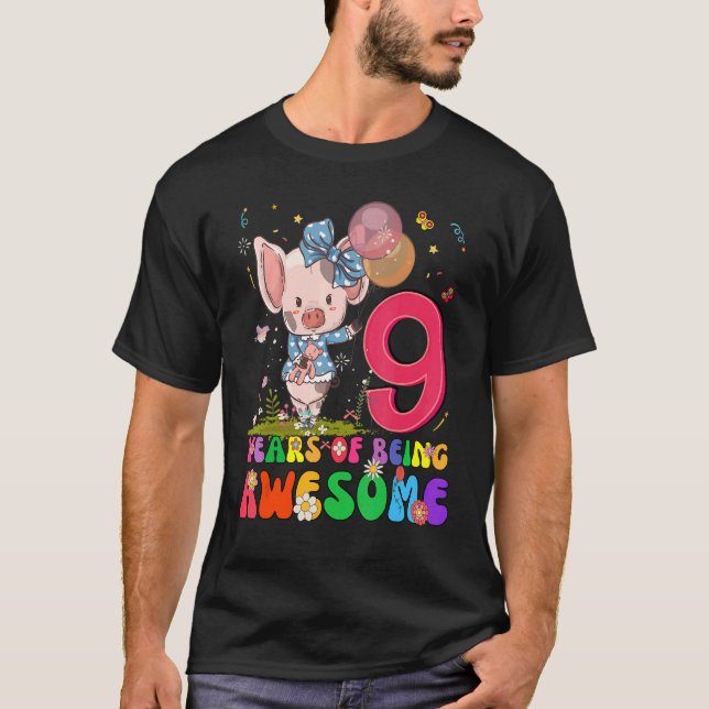 Camiseta Niños adolescentes de 9 años de edad Novena cumple (Anverso)