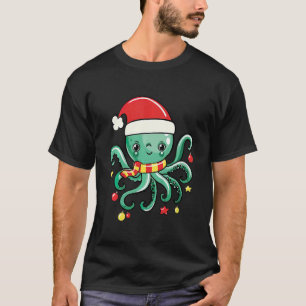 Camiseta Niños adoran calamar a Santa Xmas Octopus Pajama