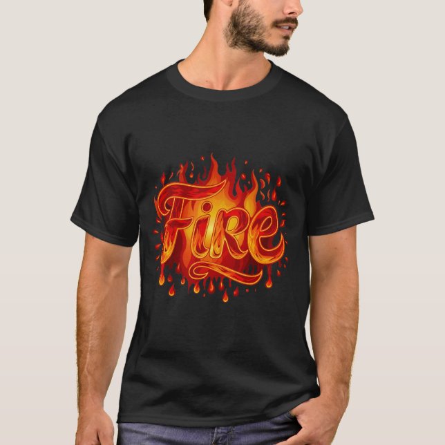 Camiseta Niños Adultos Con Llama De Incendio Fuego Y Hielo (Anverso)