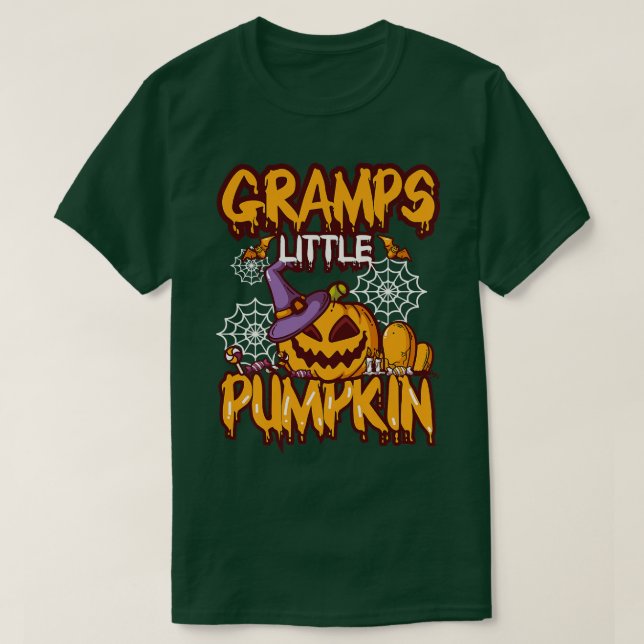Camiseta Niños agarran a la pequeña calabaza nieta Hallowee (Diseño del anverso)