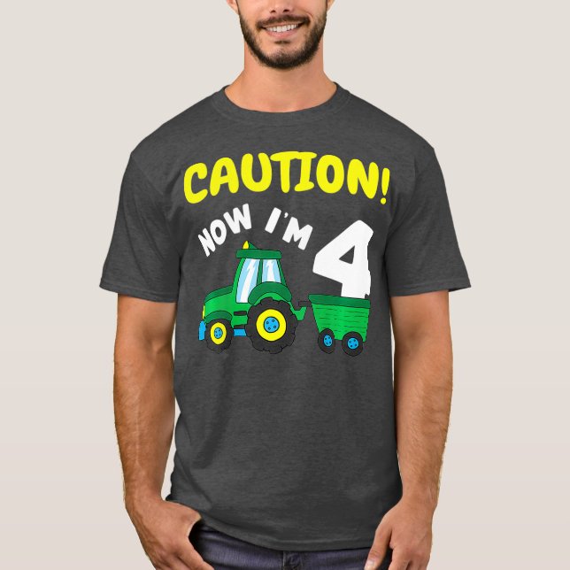 Camiseta Niños Ahora estoy 4 Tractor 4 Niño Agricultor 4 (Anverso)