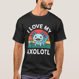 Camiseta Niños Ajolote Retro Me Encanta Mi Ajolote Mexicano