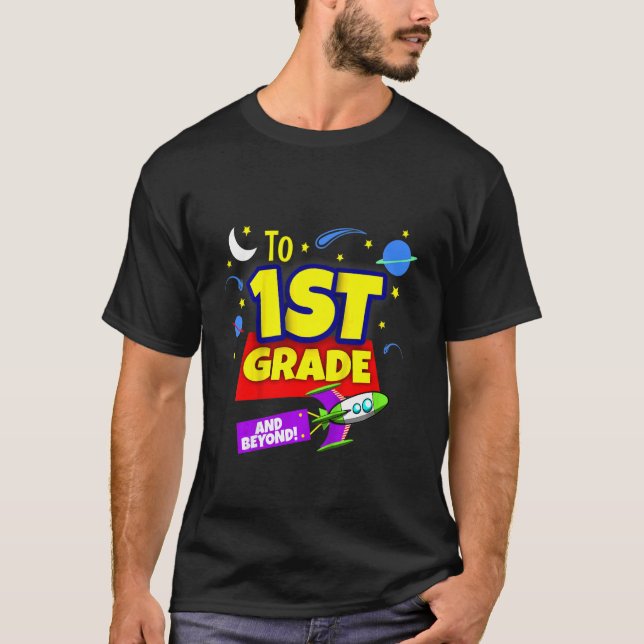 Camiseta Niños Al Infinito Y Más Allá A La Escuela Primero  (Anverso)