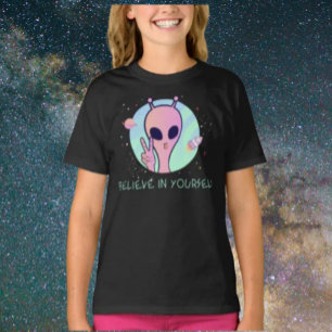 Camiseta Niños Alien Rosa Cree En Ti Mismo