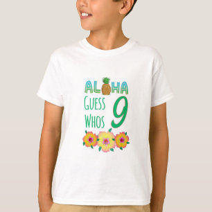 Camiseta Niños Aloha Tropical Luau 9 años cumpleaños