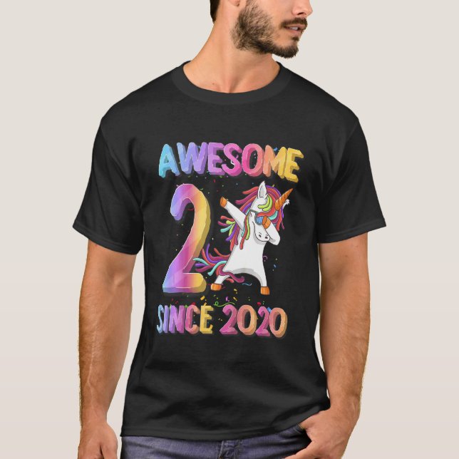 Camiseta Niños alucinantes unicornios desde 2020 Dos años c (Anverso)