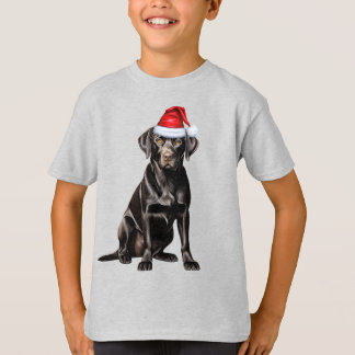 Camiseta Niños Amante Perro Labrador Negro Divertido Navida