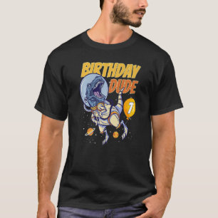 Camiseta Niños Amigo del Cumpleaños Dinosaurio de 7 años Es