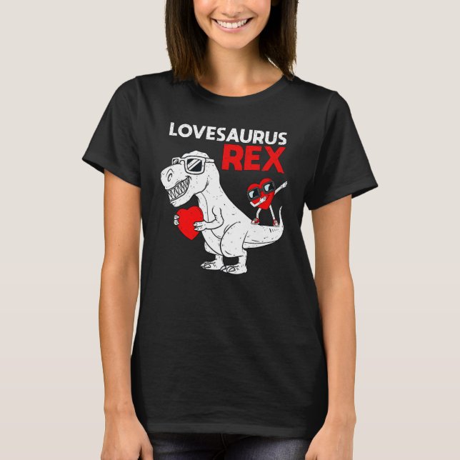 Camiseta Niños Amor Rex Dab Corazón Dino Niños Pequeños Va (Anverso)