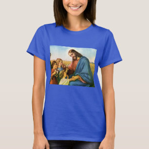 Camiseta Niños Antiguos Traen Flores a Jesucristo