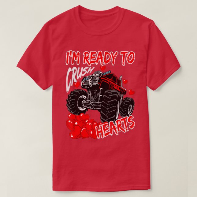 Camiseta Niños aplastan corazones camioneros monstruosos ni (Diseño del anverso)