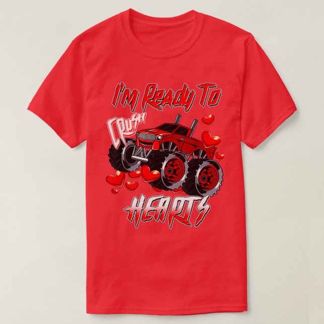 Camiseta Niños aplastan corazones camioneros monstruosos ni (Diseño del anverso)