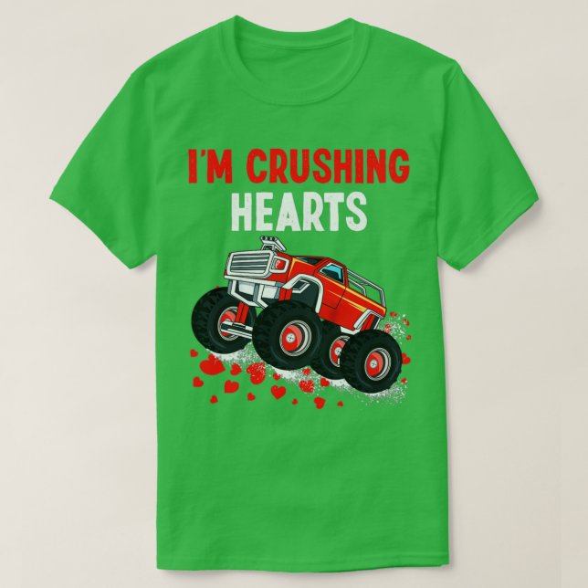 Camiseta Niños aplastan corazones camioneros monstruosos ni (Diseño del anverso)