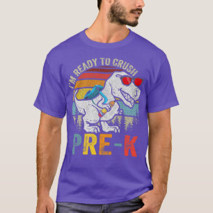 Camiseta Niños Aplastan Pre-K Dinosaurio Camión Monstruo De