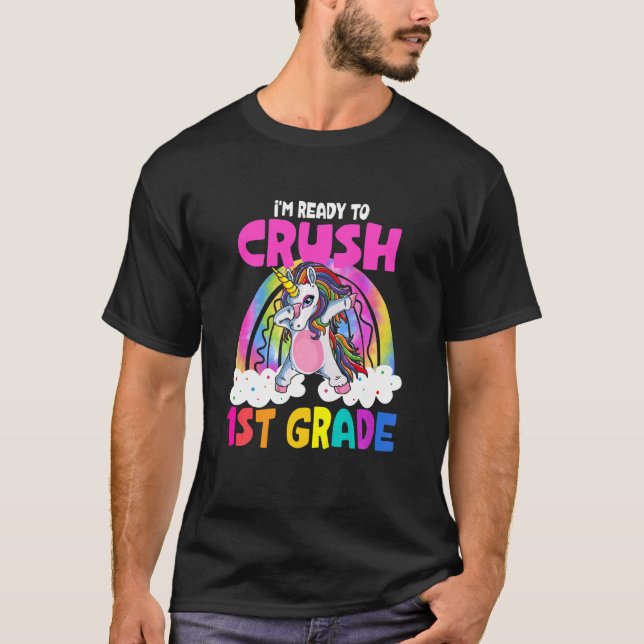 Camiseta Niños aplastan primer grado Dabbing Unicorn B (Anverso)