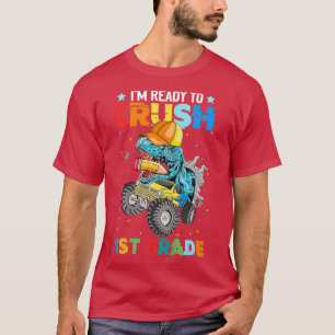 Camiseta Niños aplastan un monstruo de dinosaurio de primer