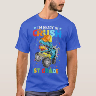 Camiseta Niños aplastan un monstruo de dinosaurio de primer